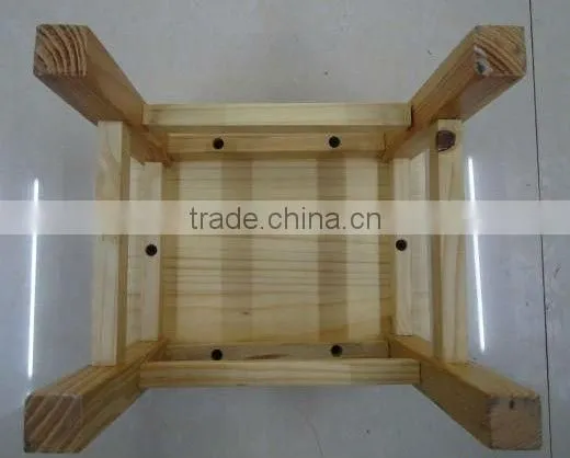 Knocked-down Small Wooden Square Stool for Children