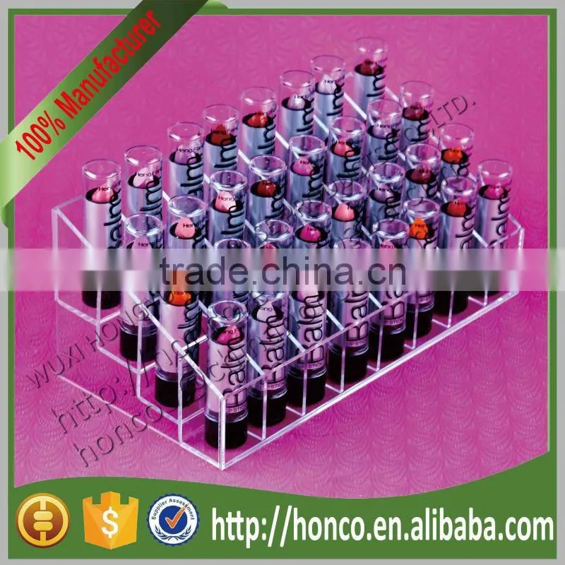 4 Tiers 32 Bins Acrylic Display Rack for Lipstick Cosmetics,Clear Colour