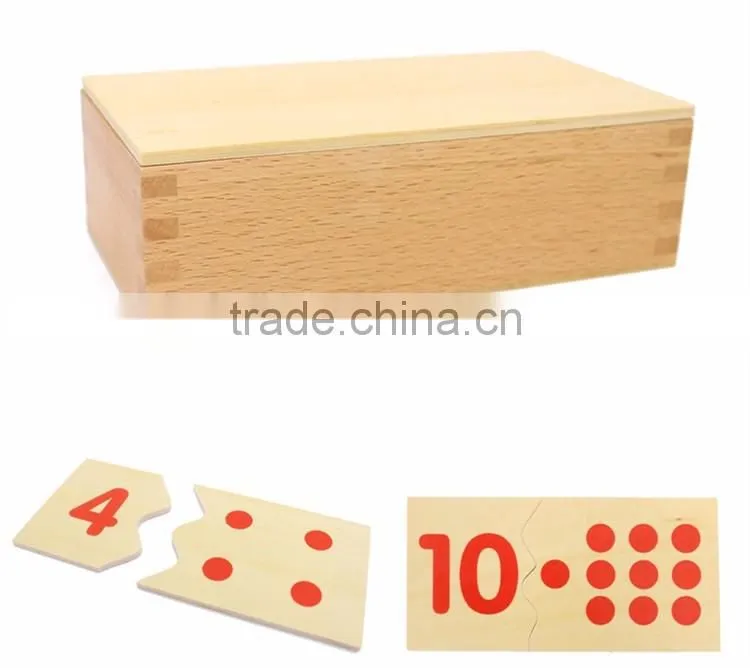 Wooden dominos Baby Early Childhood Education Montessori Number and Counter Match-up Puzzle