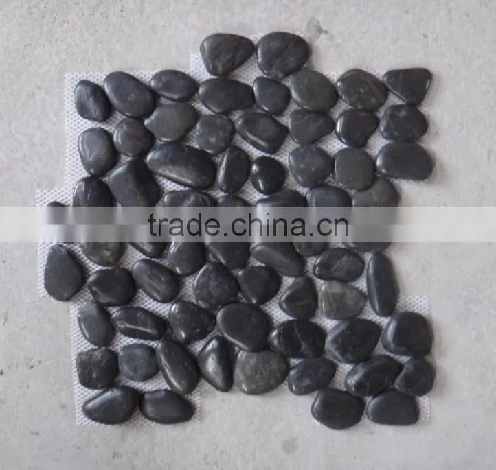 Good price flat meshed pebble stone,natural pebble stone