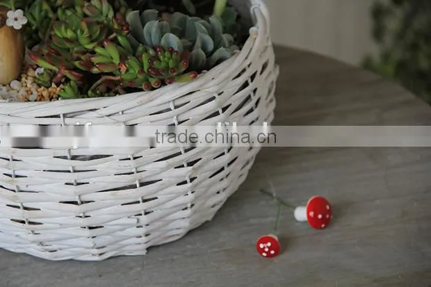 Handmade wicker woven flower pot garden flower basket