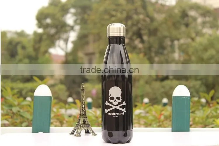 500ml stainless steel skull printing water bottle outdoor sports water bottle