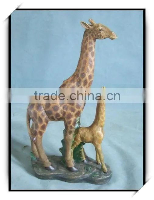 Animal Sculpture Giraffe mother with Giraffe baby