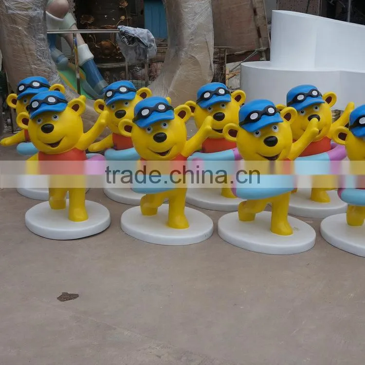 Fiberglass cartoon bear statue