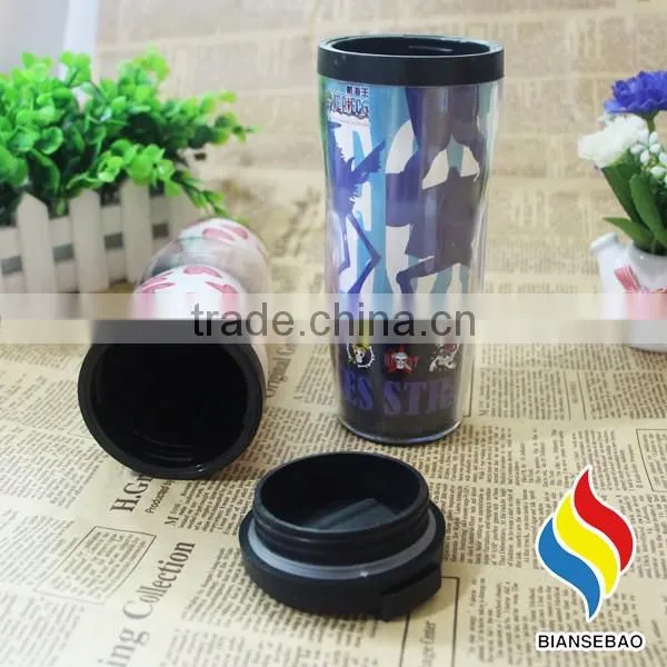 with sealed DIY paper insert Promotion Plastic Coffee Travel Mug
