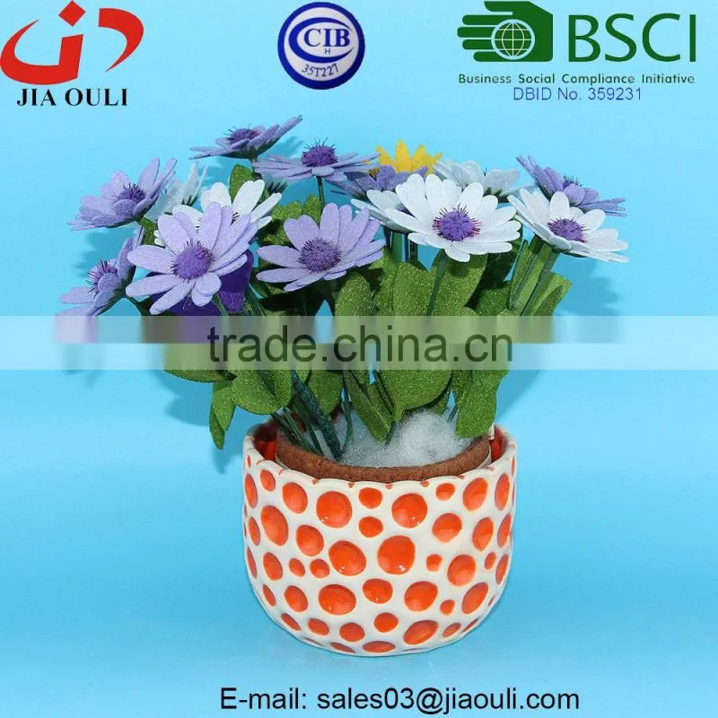 Morden outdoor planters Geometry glazed unique Ceramic flower pots and planters
