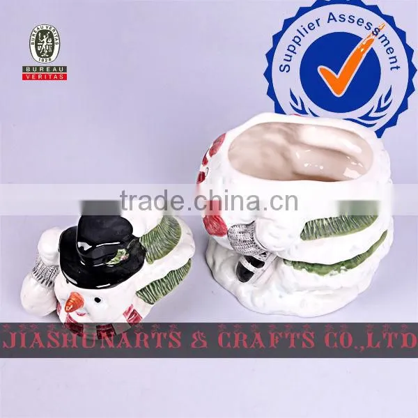 Snowman Ceramic Decorative Storage Box With Lids