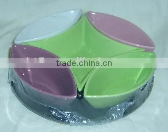 Set of 6 colorful ceramic snack plate,snack tray