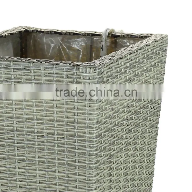 Tall rattan garden planter and storing