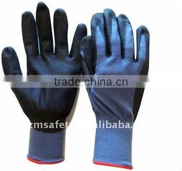 Chemical resistance nitrile gloves with palm coatedJRE32