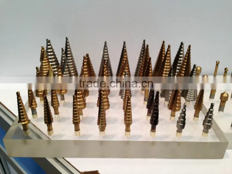 Hex Shank Straight flute Tin Coated 3 Pieces HSS Step Drill Set Hole Cutter