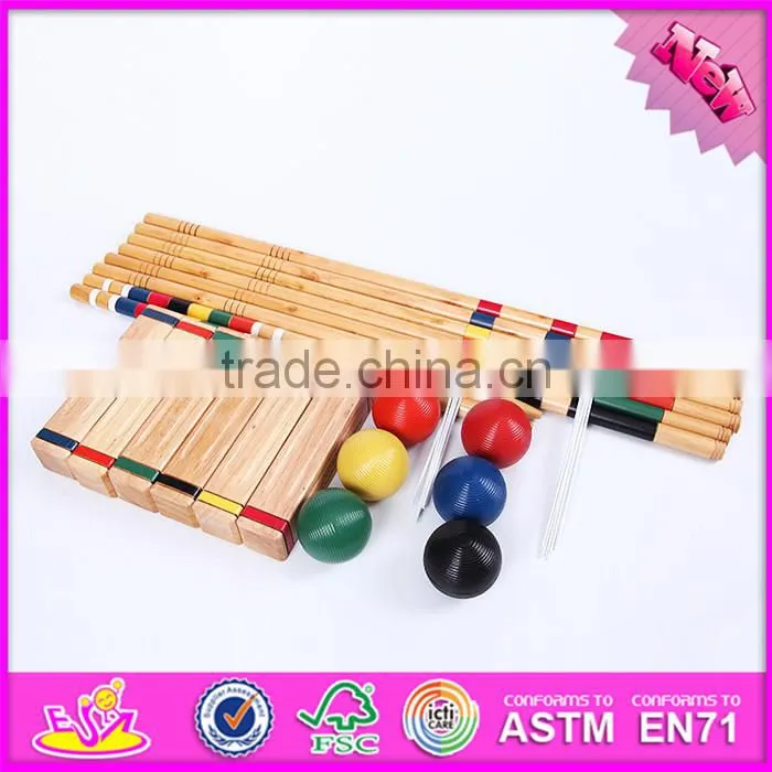 2016 wholesale 6 player funny children wooden croquet indoor W01A168