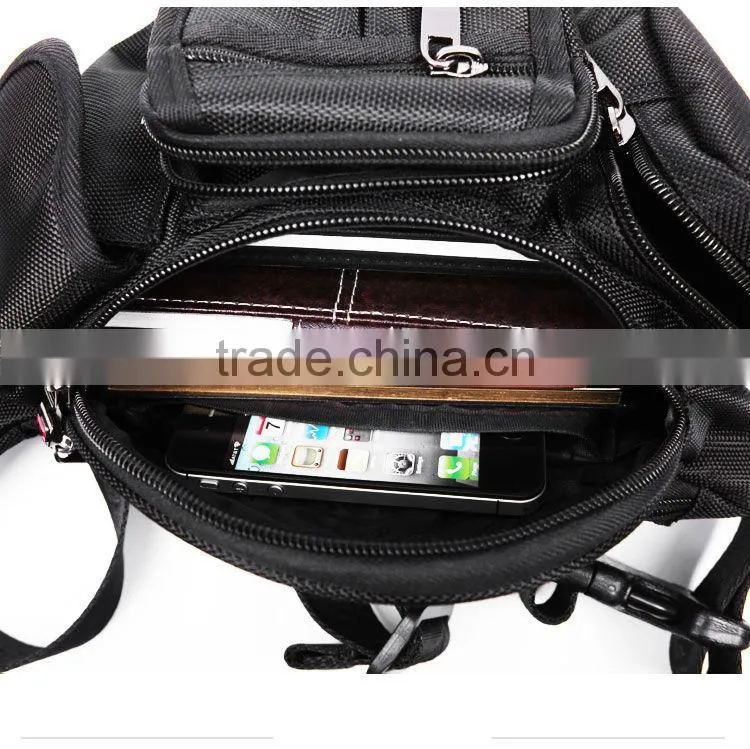 Outdoor sport black waist bag for men