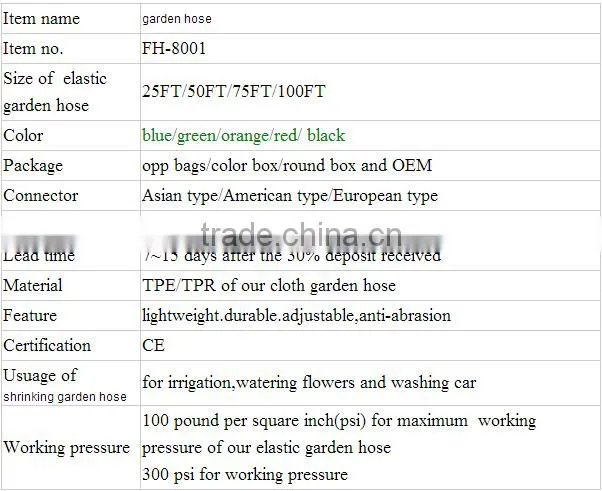 Front rank of garden tools supplier good quality 50ft expandable garden hose