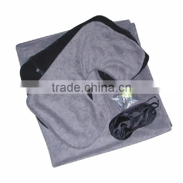 Cheap Price Convenient Quality Flocking Inflatable Cushion , Airplane Car Travel Cushion