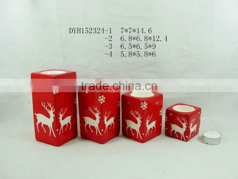 Round Ceramic Candle Holders Chirstmas decorations