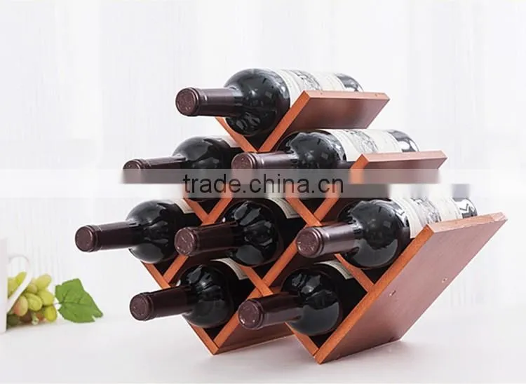 Fashion latest style beautiful checkered wooden wine rack