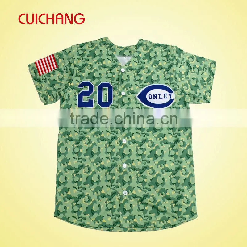 100% polyester camo baseball jerseys