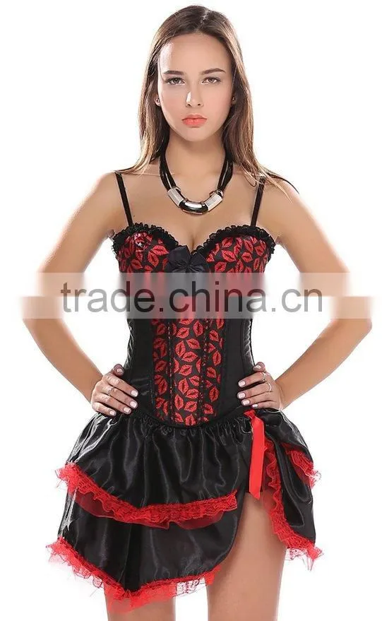 Wholesale Clothing Factory Padded Red Sexy Young Lady Corset with shoulder-straps