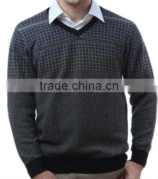 Latest manufacturers of men's cashmere V-neck pullover