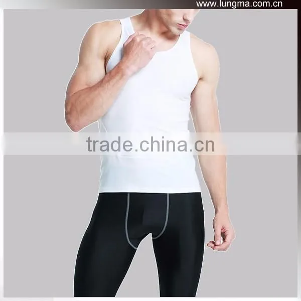 White and Black Blank Compression Shirt Tops and Bottom Pants Tights For Fitness Running
