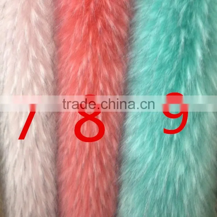 Man-made Fur Natural Large faux fox/raccoon Fur Collar / fur Trim for Winter Coat Collar