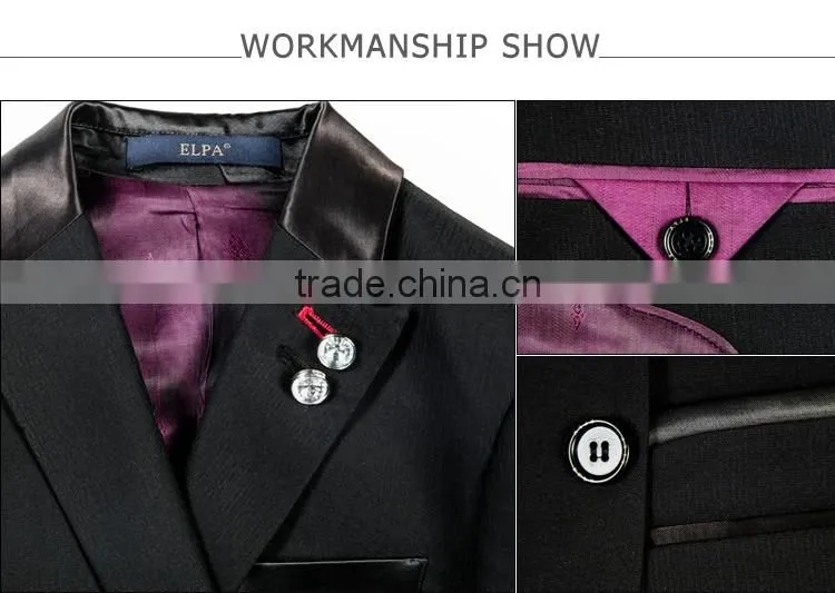 ELPA NXB0075 Designer 3 piece fancy tailor made slimming black red boys suits