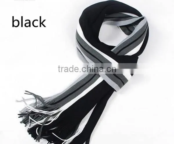 New arrival cheap price high quality wool knitting design men's winter warm scarf