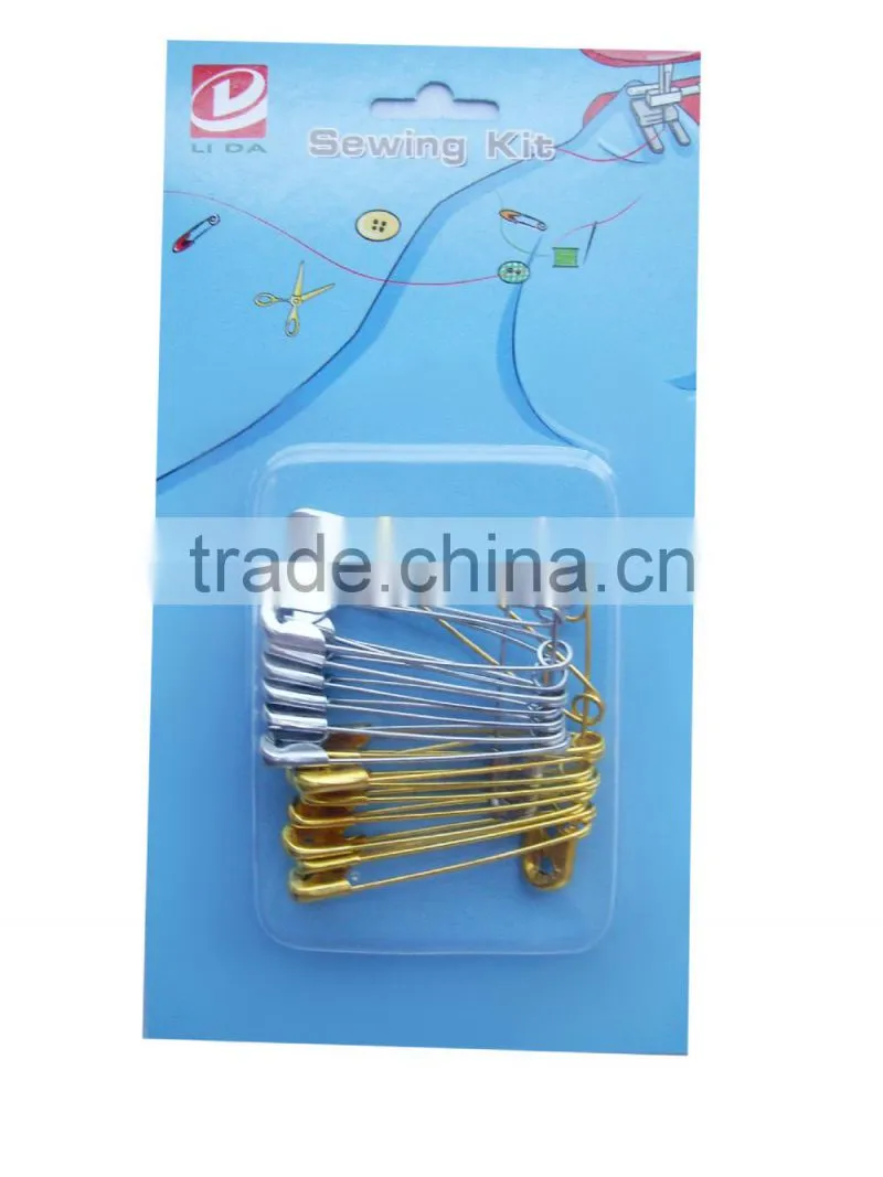 garment decorative safety pins in paper card