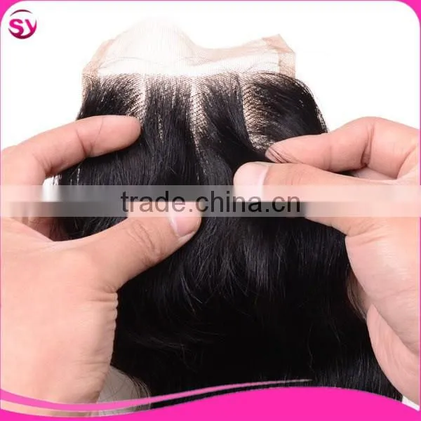 Virgin Hair Bundles with Lace Closure, 4x4 Three Part Cheap Huaman Hair Swiss Full Lace Closure with Baby Hair