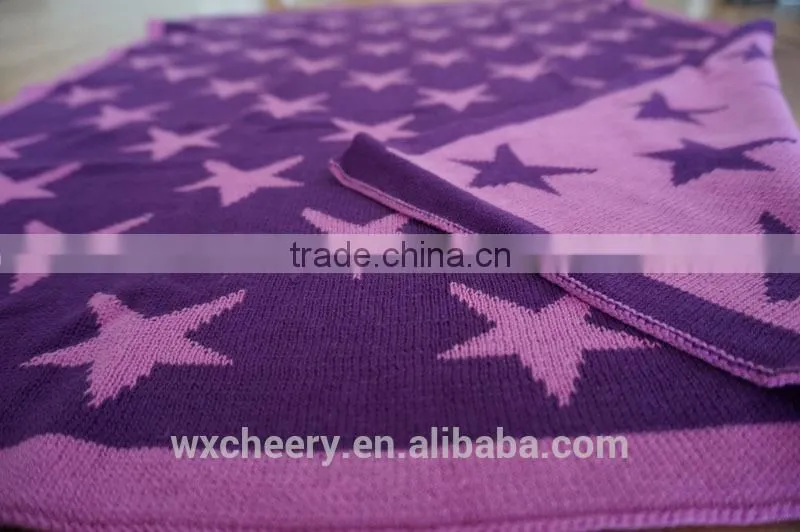 soft Jacquard knitted baby throw Blanket