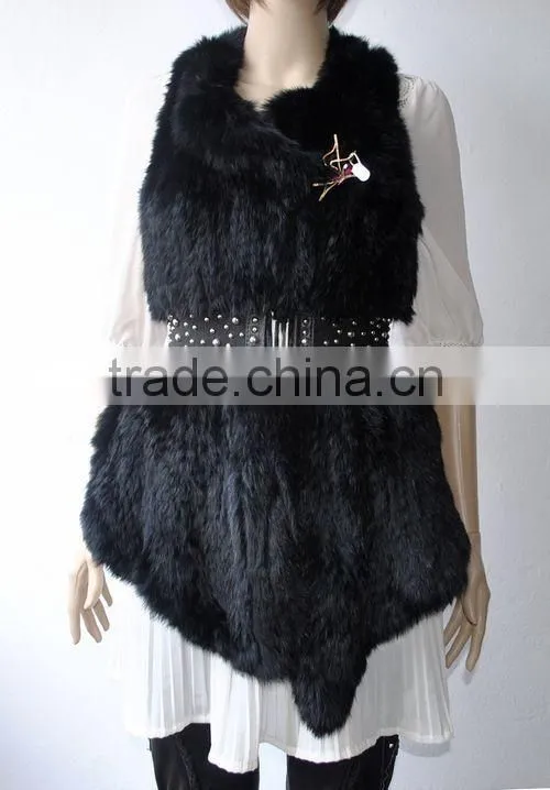 YRFUR YR016 Various Color Available Fur Vest/Cropped Hand Knit Rabbit Fur Vest