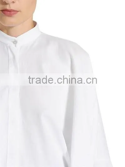 New Style Girls Pure White Cloak Blouses,Long Sleeve Blank Plain Cloak blouses for Women