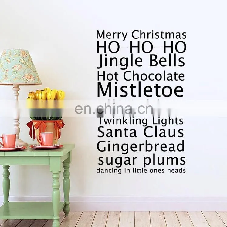 Merry Christmas English Blessing Wall Glass Decor Stickers