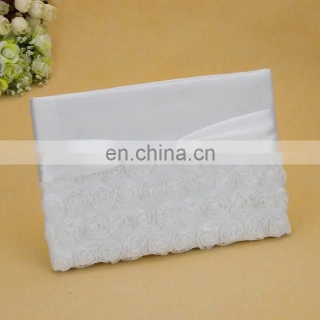 Sweet rose wedding white guest book set book/pen /ring pillow/flower basket set cheap wholesale gift decoration