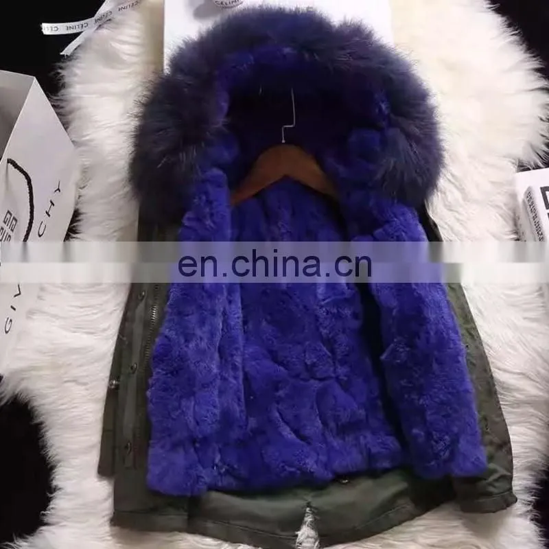 High Quality Children's Garments Multicolor Real Rabbit Fur Lining European Cute Kids Fur Coat