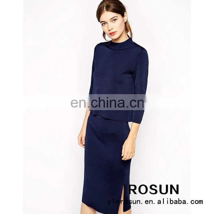 Knit Pencil Skirt Classic Suit For Woman