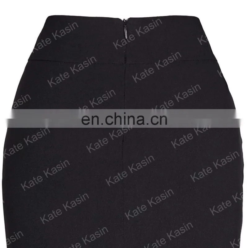 Kate Kasin Occident Women's OL High Stretchy Hips-Wrapped Pencil Skirt 24" KK000275-1