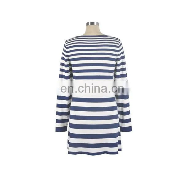 Latest Design Ladies Fashion Spring Knitting Machine Price Striped Women Sweater