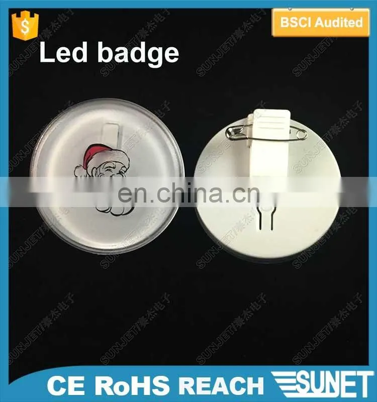 Wedding decoration football quality flashing led tin badge
