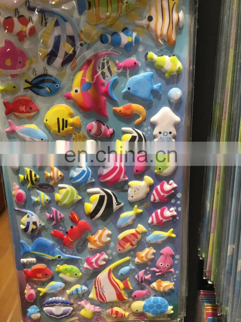 Fascinating and high quality cheap custom 3d sponge puffy stickers