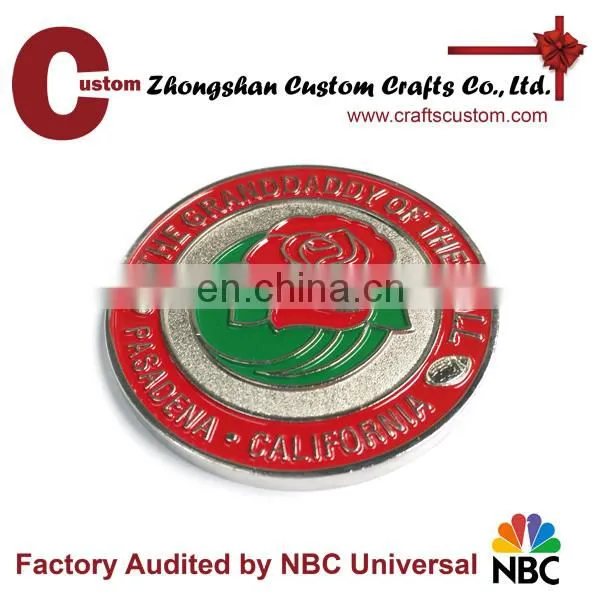 custom enamel color metal coin rose 2 euros coin replica