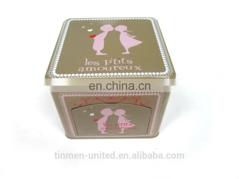 Big square present tin box with a drawer tin box by Tinmen