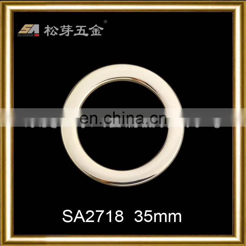SA2718 Gold color round metal circle custom bag accessory o ring buckle for bags strap