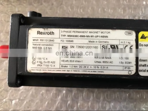 Second Hand 90% new Rexroth MSK030C-0900-NN-M1-UP1-NSNN Servo Motor For CNC Router