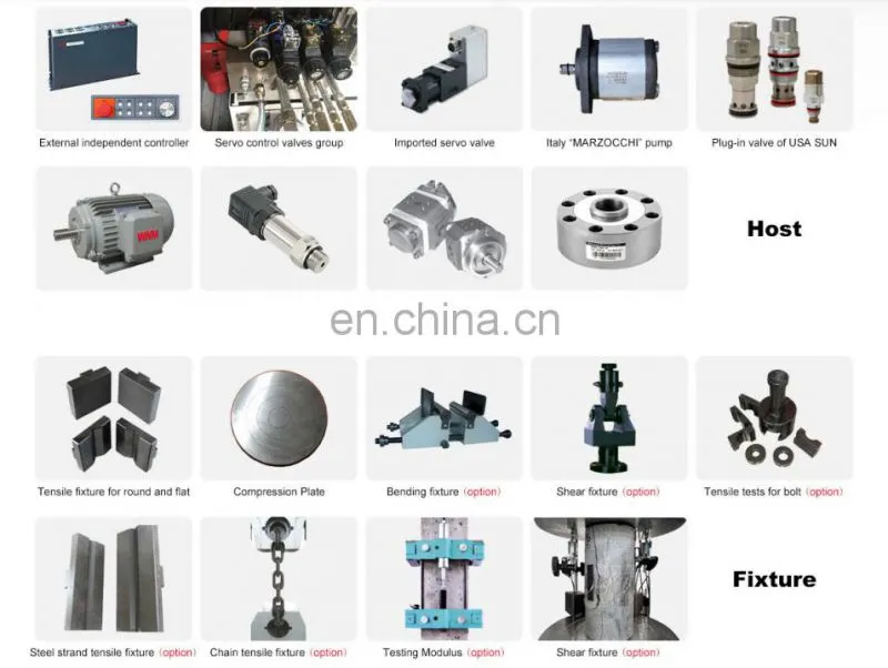 tensile strength testing equipment WAW-2000H for steel reinforced concrete