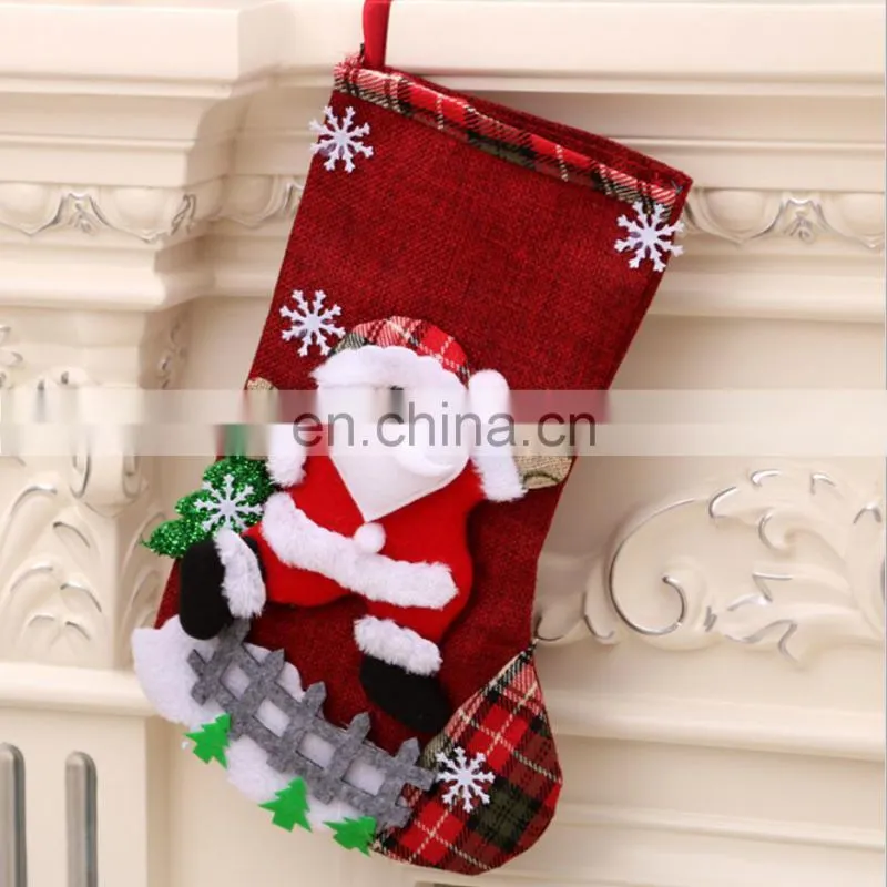 2020 amazon hot sale snowman santa christmas sock gift bags