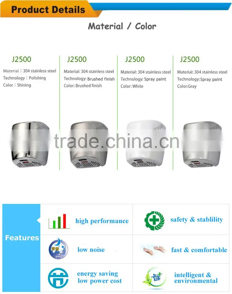toilet accessories high speed electric hand dryer