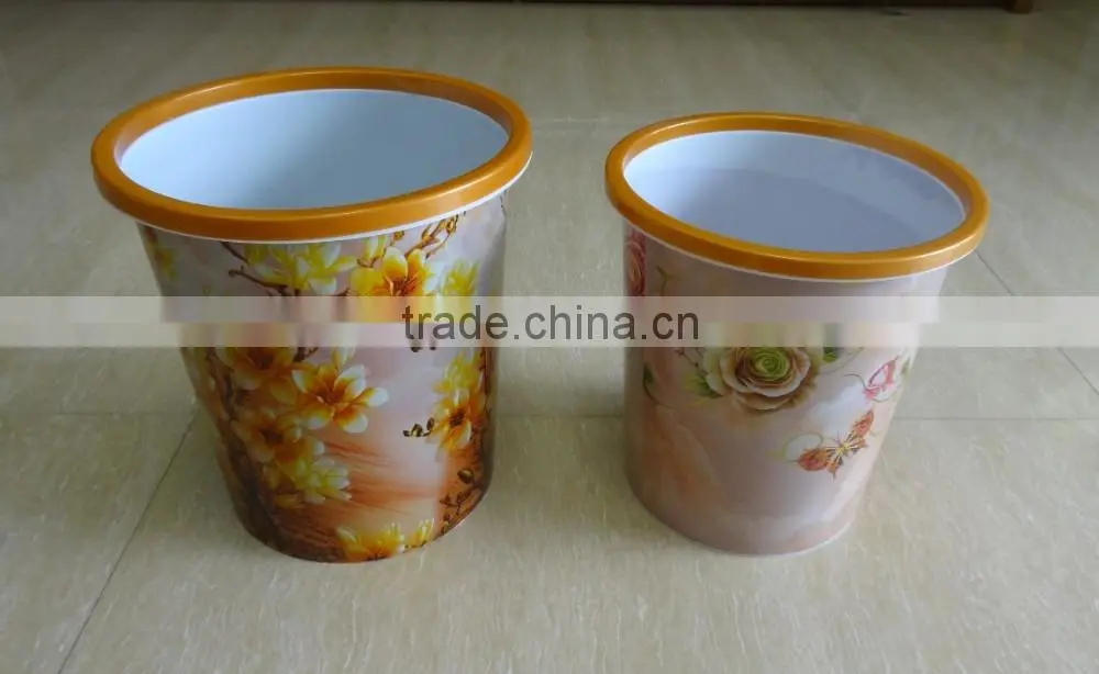 11L Plastic Garbage Bin with Artwork