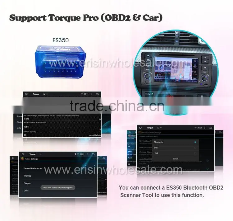 Erisin ES2246B 2 Din 7 inch Car Audio with GPS 3G WiFi Bluetooth for E46 M3